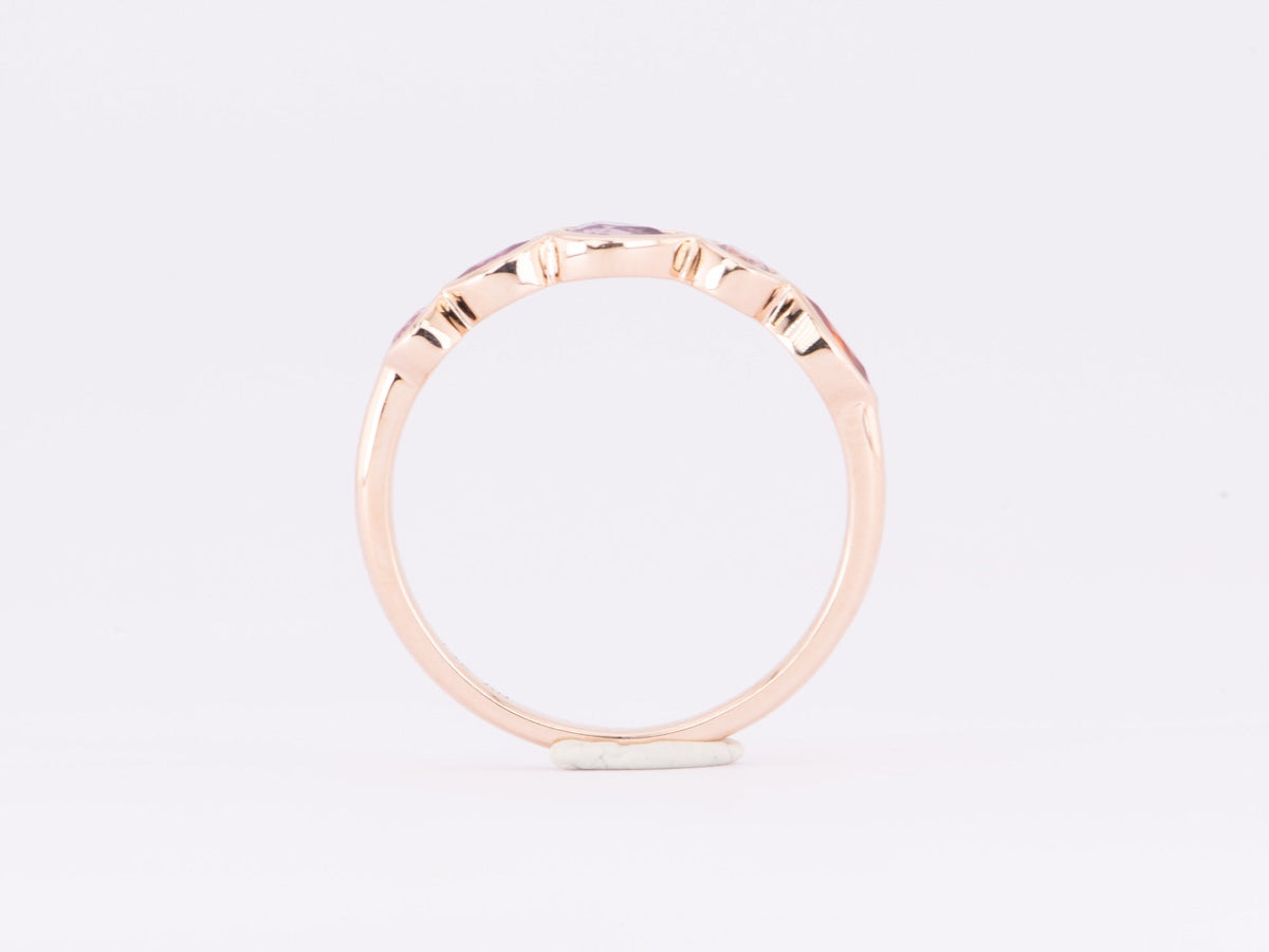 Mixed Shape and Color Sapphire Bezel Set Wedding Band 14K Gold R5067 Aurora Designer