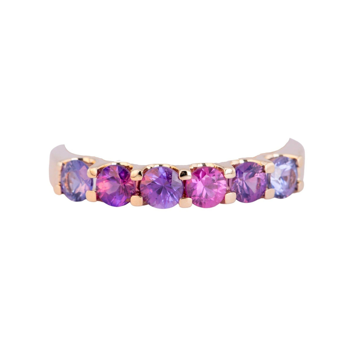1ct Mixed Pink Purple Sapphire Stacking Band 14K Gold R5068 Aurora Designer