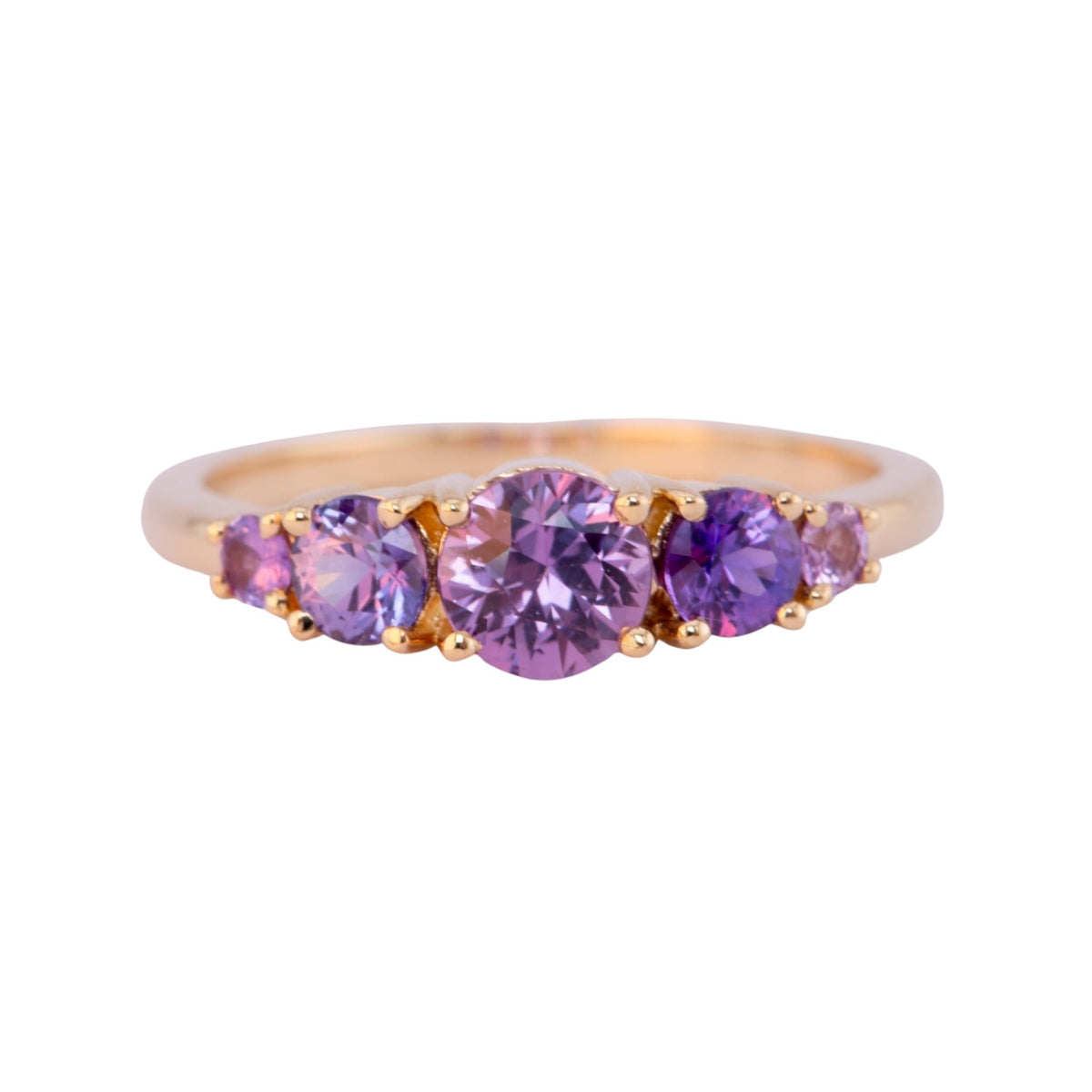 Mixed Sapphire and Garnet 5-Stone Band 14K Gold R5069 Aurora Designer