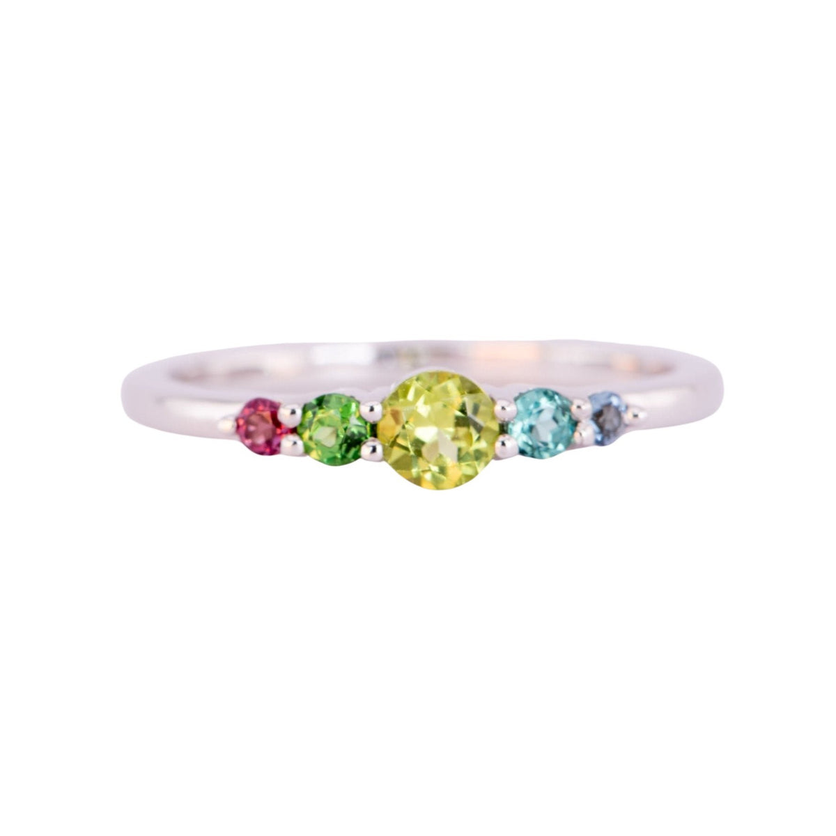 Mixed Tourmaline Wedding Band 14K Gold R5070 Aurora Designer
