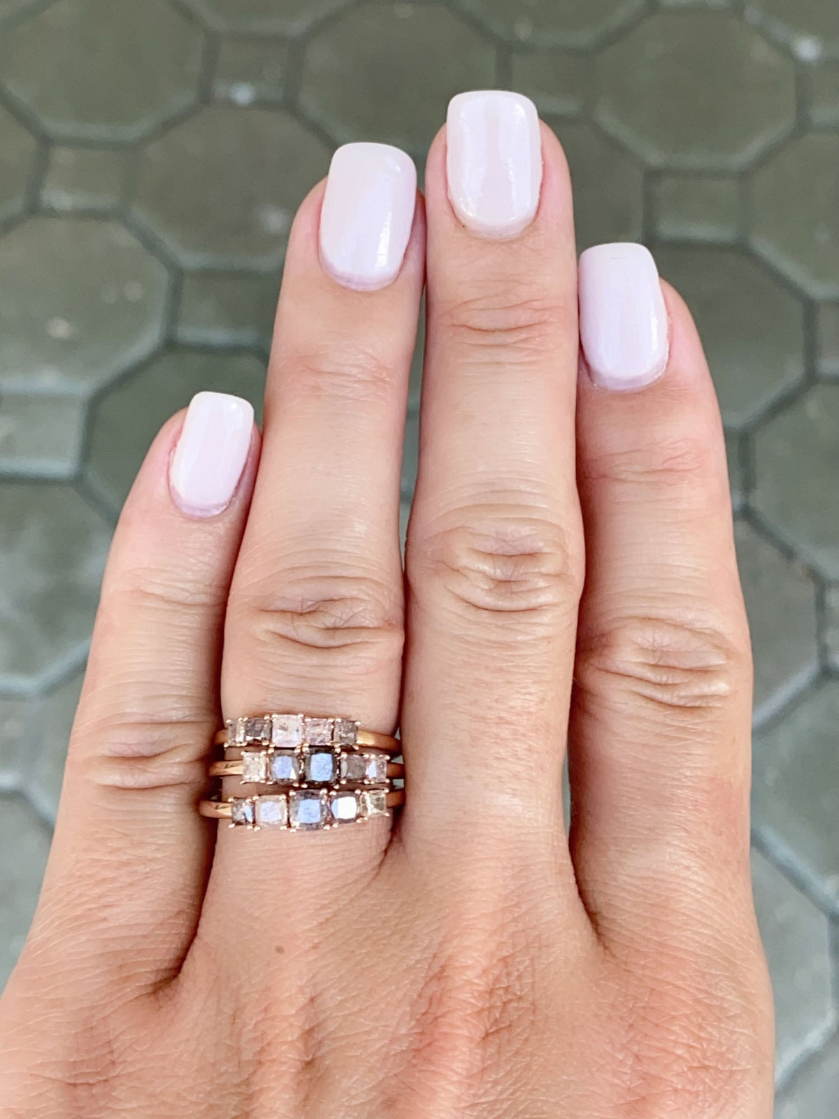 Natural Pink Diamond Wedding Band 14K Rose Gold R5076 Aurora Designer