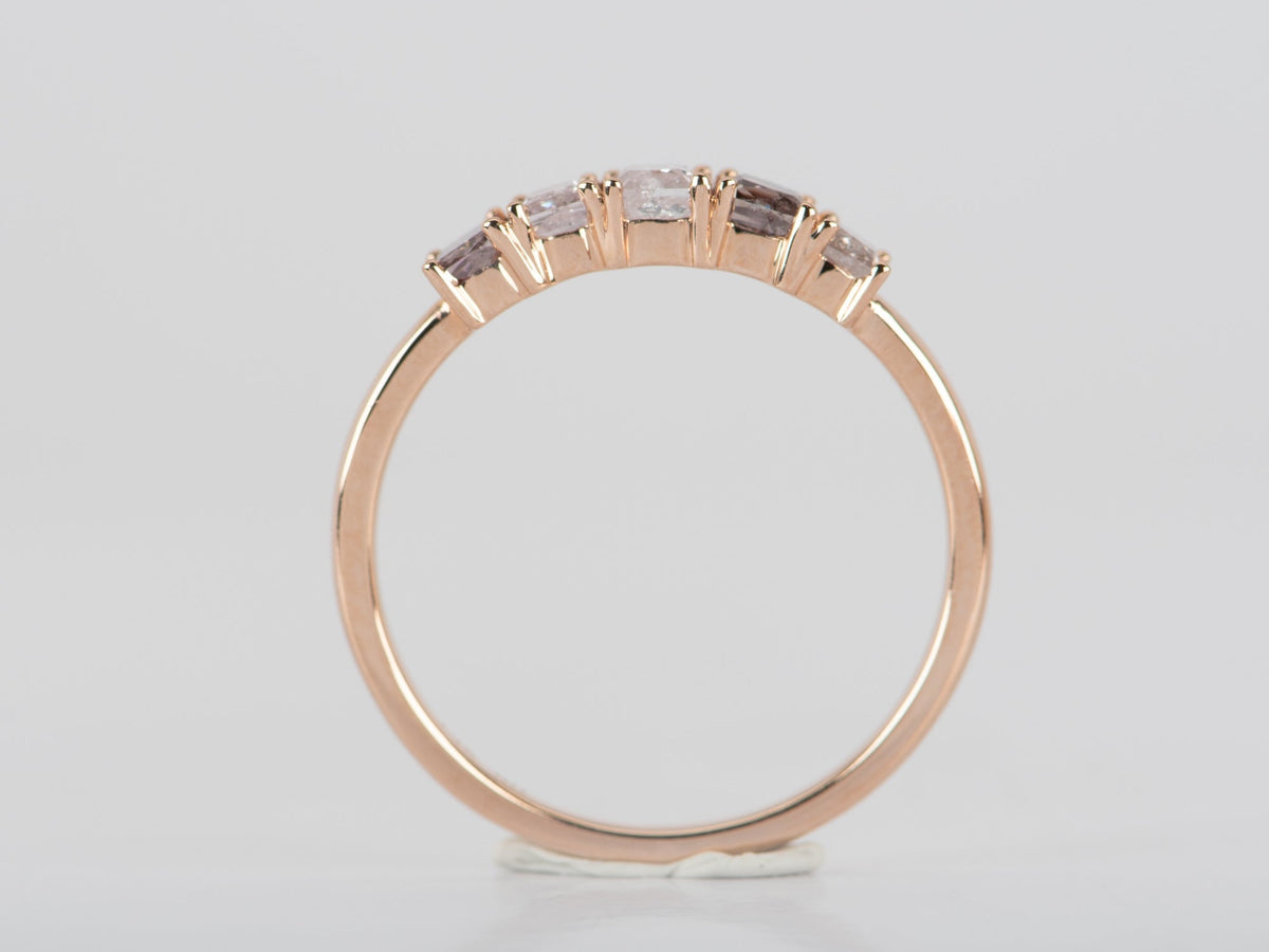 Natural Pink Diamond Wedding Band 14K Rose Gold R5076 Aurora Designer