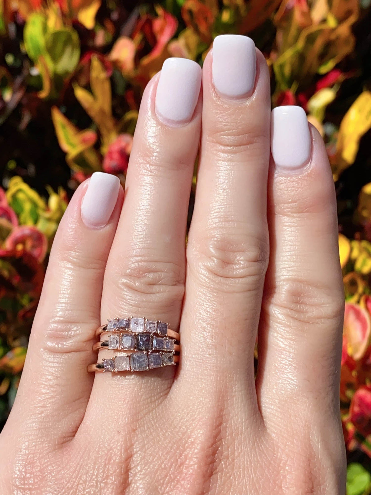 Natural Pink Diamond Wedding Band 14K Rose Gold R5076 Aurora Designer
