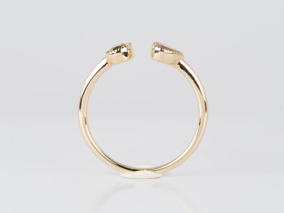 Natural Fancy Color Diamond Open End Ring 14K Gold Wedding Band R5081 Aurora Designer