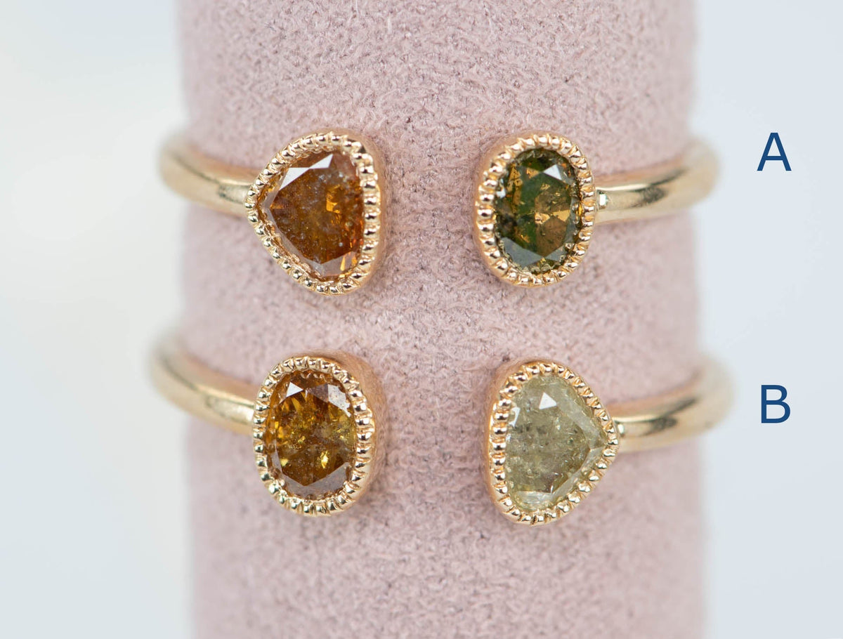 Natural Fancy Color Diamond Open End Ring 14K Gold Wedding Band R5081 Aurora Designer