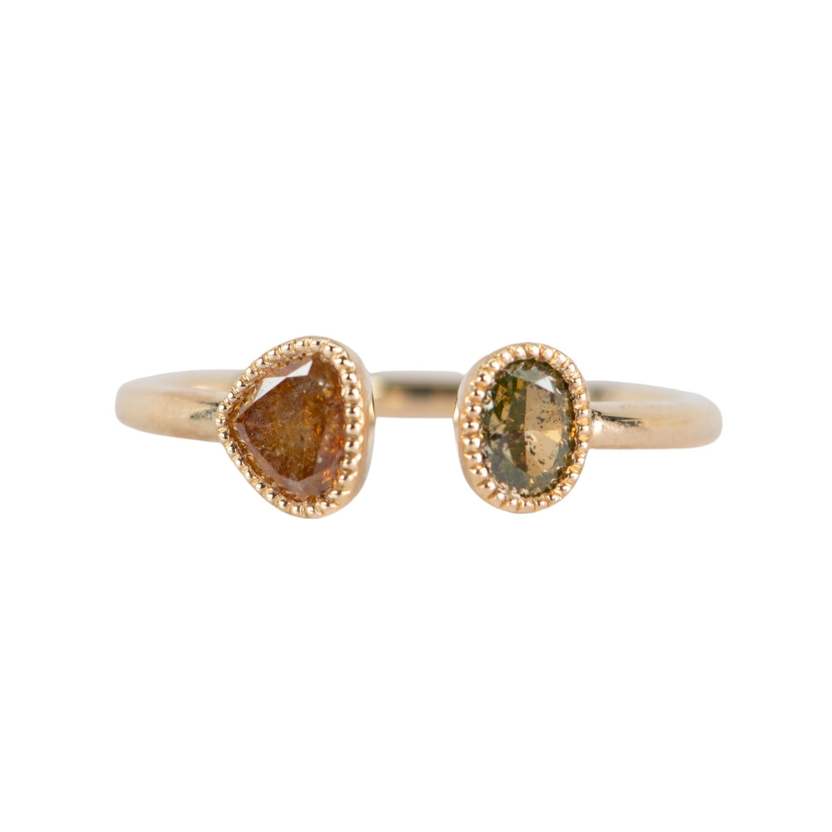 Natural Fancy Color Diamond Open End Ring 14K Gold Wedding Band R5081 Aurora Designer