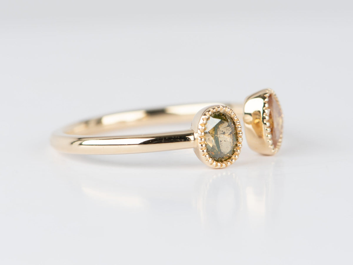 Natural Fancy Color Diamond Open End Ring 14K Gold Wedding Band R5081 Aurora Designer