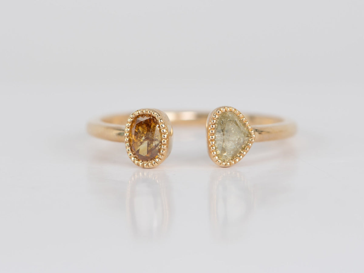 Natural Fancy Color Diamond Open End Ring 14K Gold Wedding Band R5081 Aurora Designer