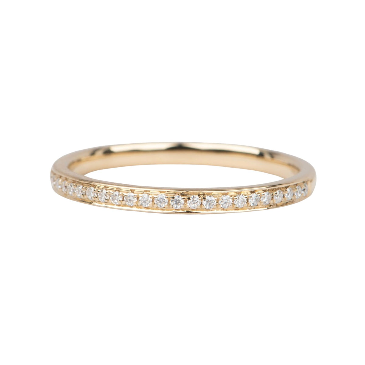 2mm Wide Wedding Band with Moissanite 14K Gold R5082 Aurora Designer