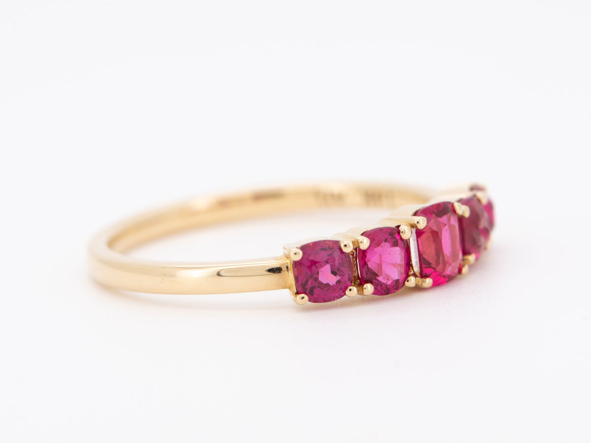 Bright Pink Red Spinel Stacking Band 14K Gold R5085-1 Aurora Designer