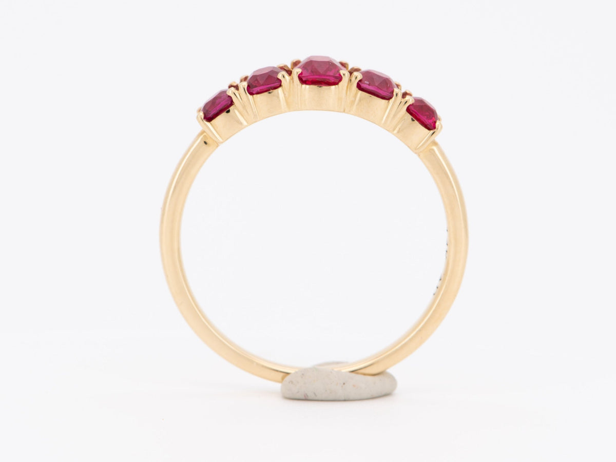 Bright Pink Red Spinel Stacking Band 14K Gold R5085-1 Aurora Designer