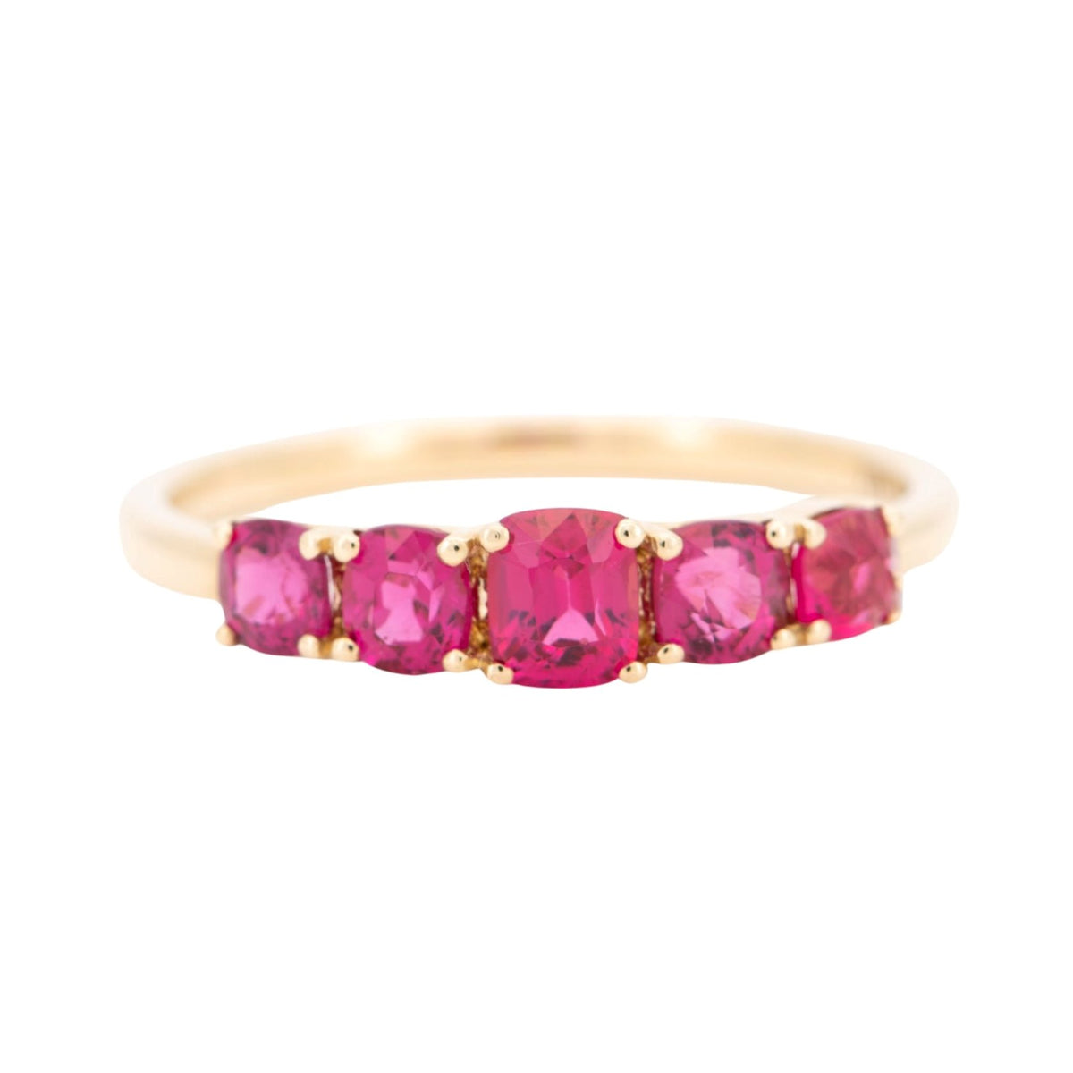 Bright Pink Red Spinel Stacking Band 14K Gold R5085-1 Aurora Designer