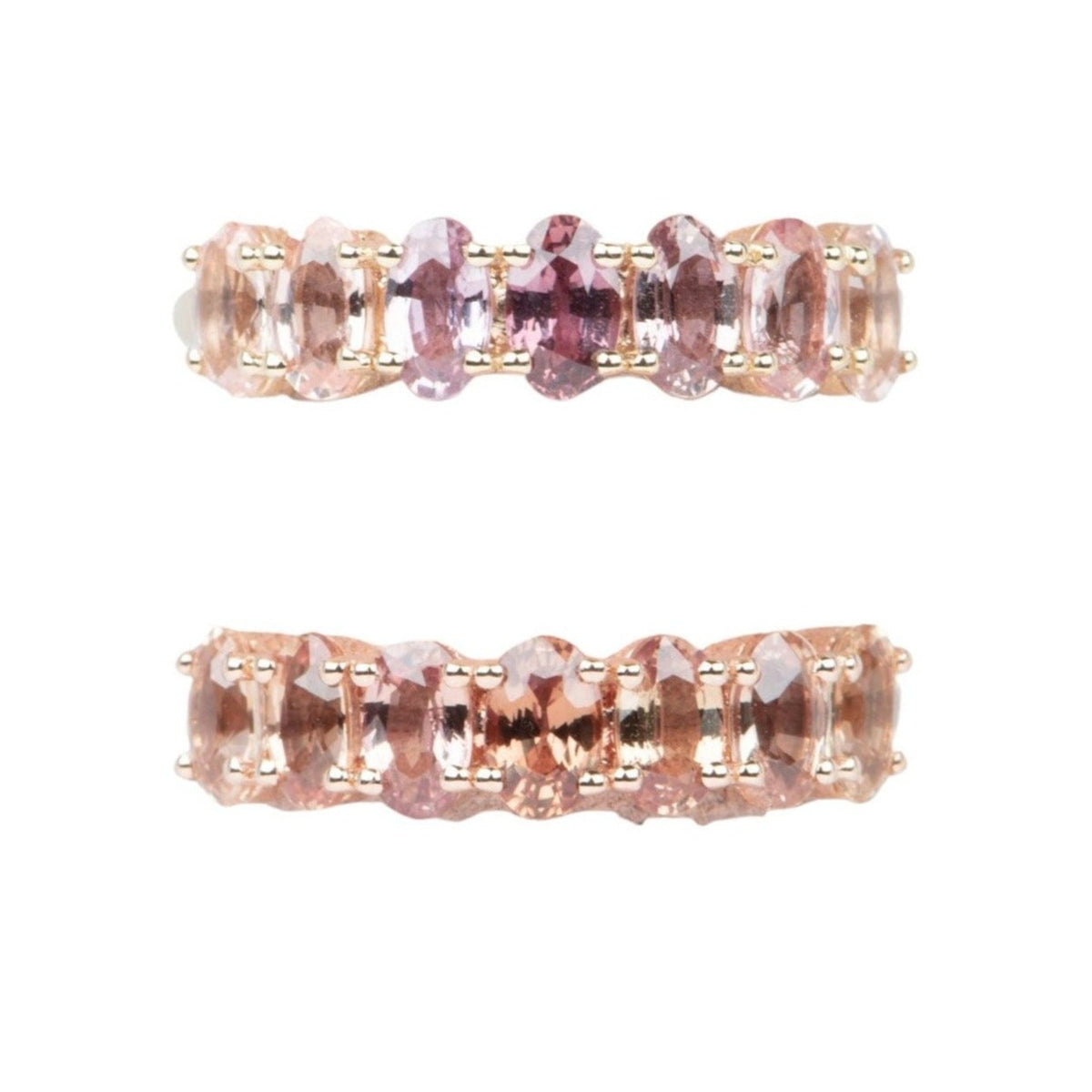 Ombre Effect Natural Padparadscha Sapphire Wedding Band 14K Gold R5087 Aurora Designer