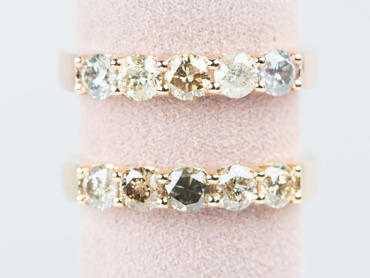 3.5mm Ombre Diamond 14K Gold Wedding Band R5089 Aurora Designer