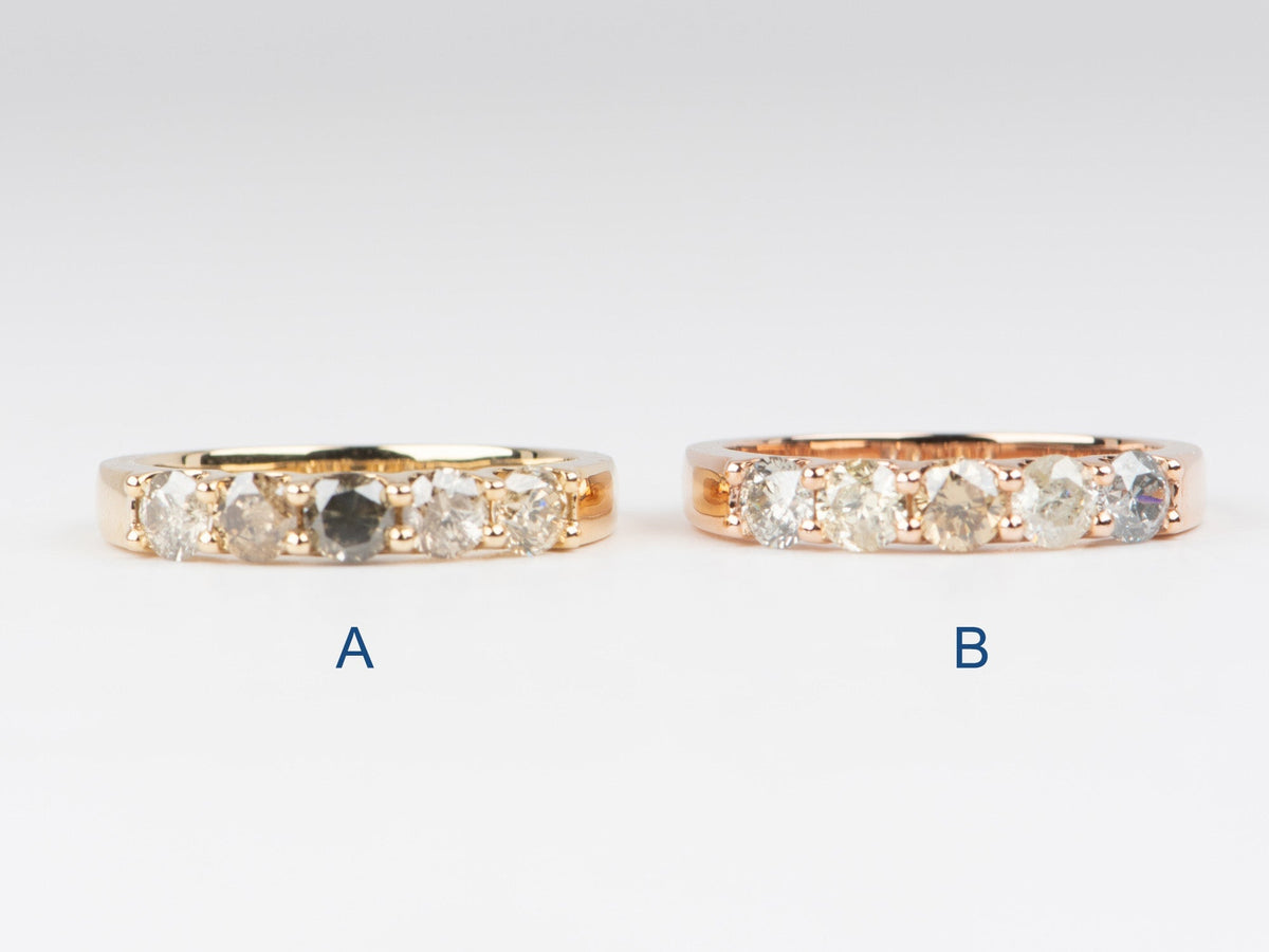 3.5mm Ombre Diamond 14K Gold Wedding Band R5089 Aurora Designer