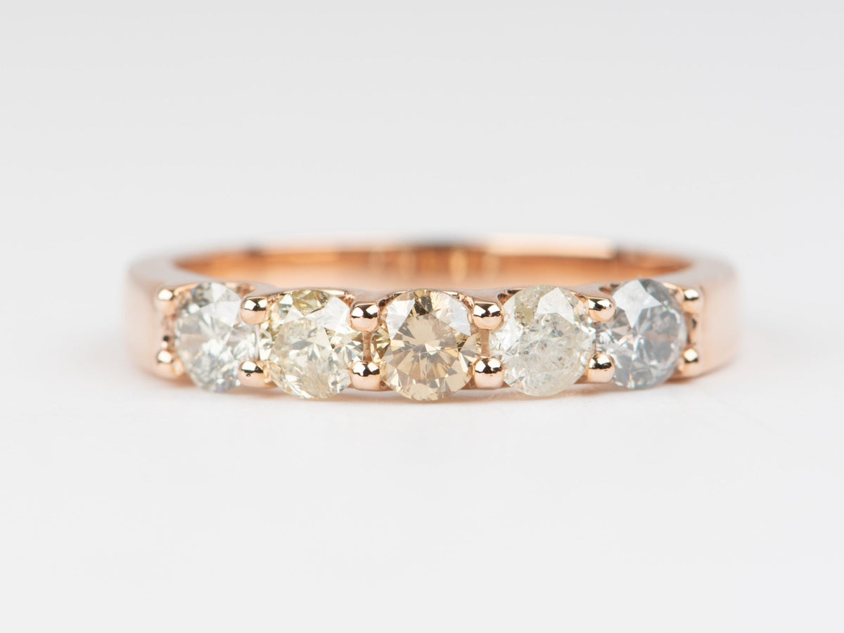 3.5mm Ombre Diamond 14K Gold Wedding Band R5089 Aurora Designer