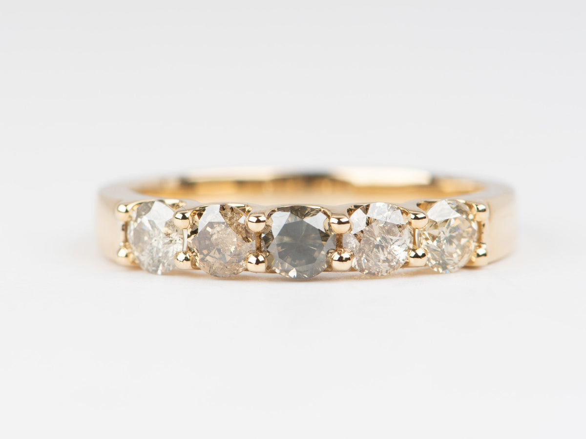 3.5mm Ombre Diamond 14K Gold Wedding Band R5089 Aurora Designer