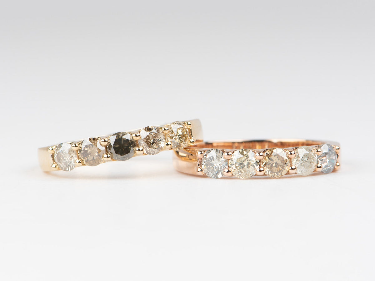 3.5mm Ombre Diamond 14K Gold Wedding Band R5089 Aurora Designer
