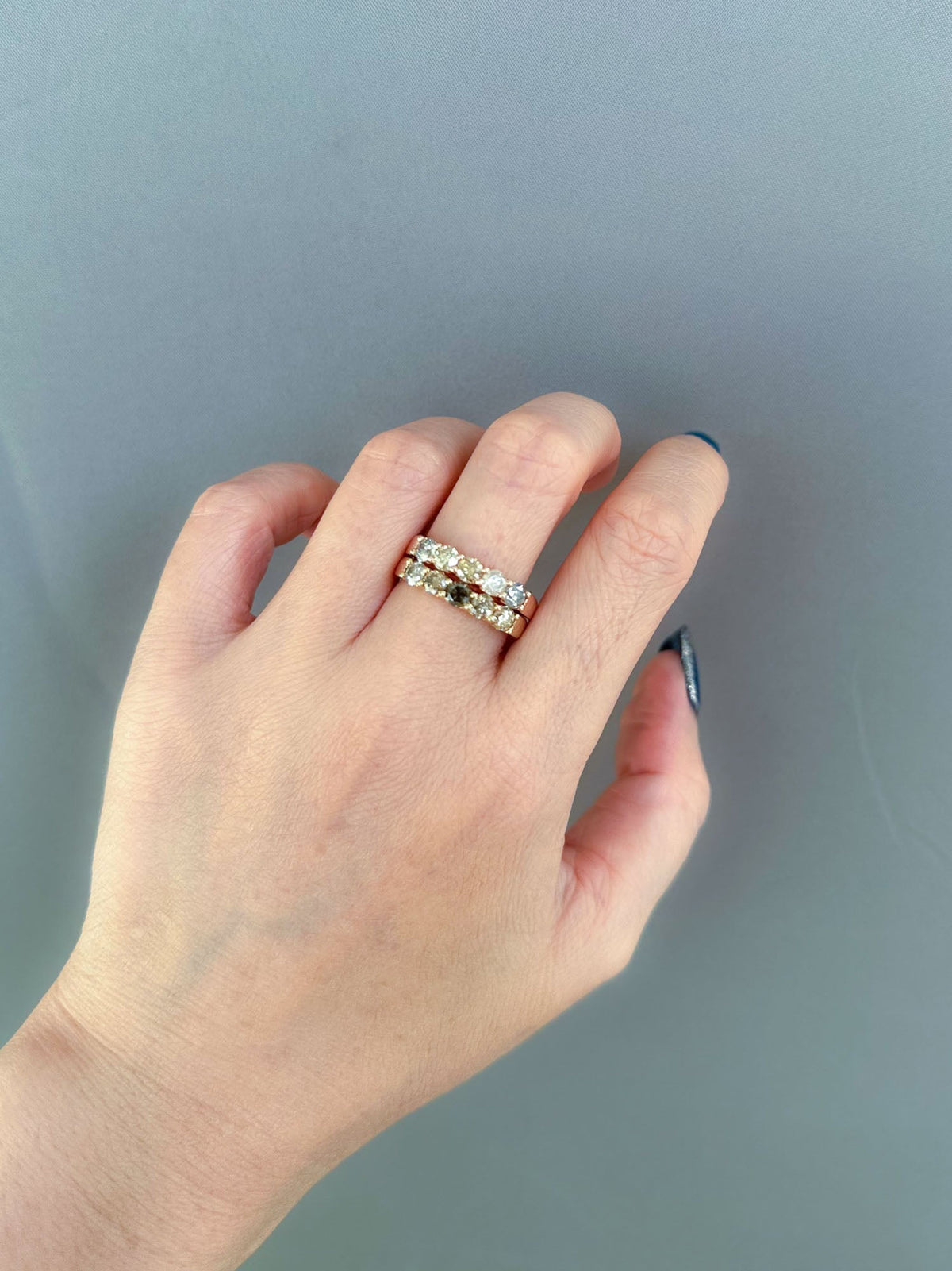 3.5mm Ombre Diamond 14K Gold Wedding Band R5089 Aurora Designer