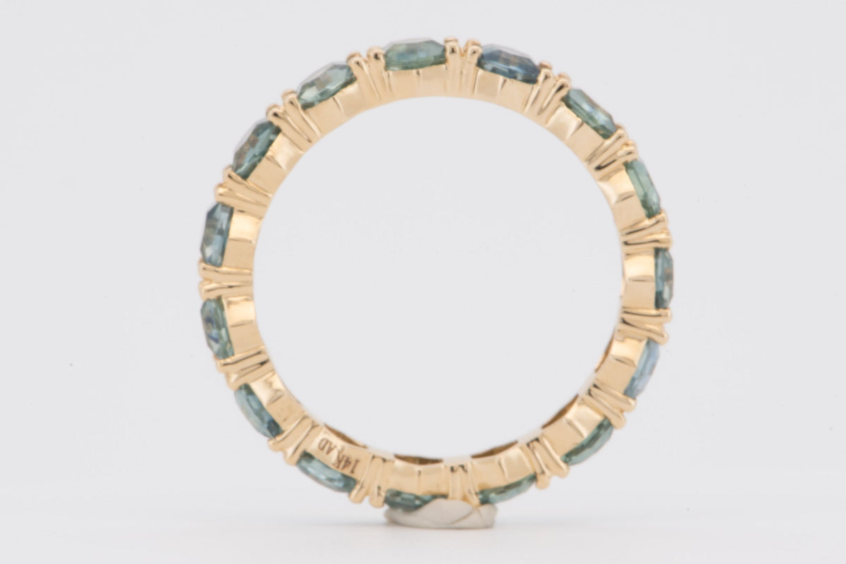 Hexagon Montana Sapphire 14K Gold Wedding Band R5099 Aurora Designer