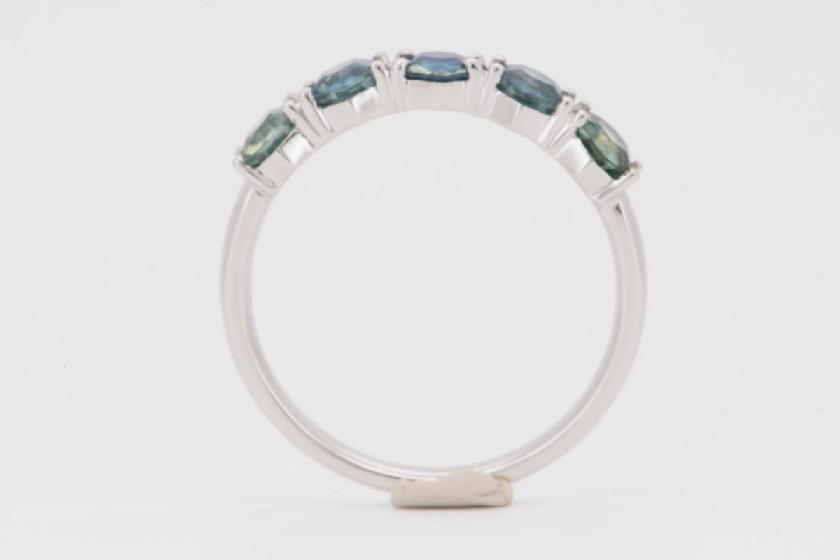 Hexagon Montana Sapphire 14K Gold Wedding Band R5099 Aurora Designer