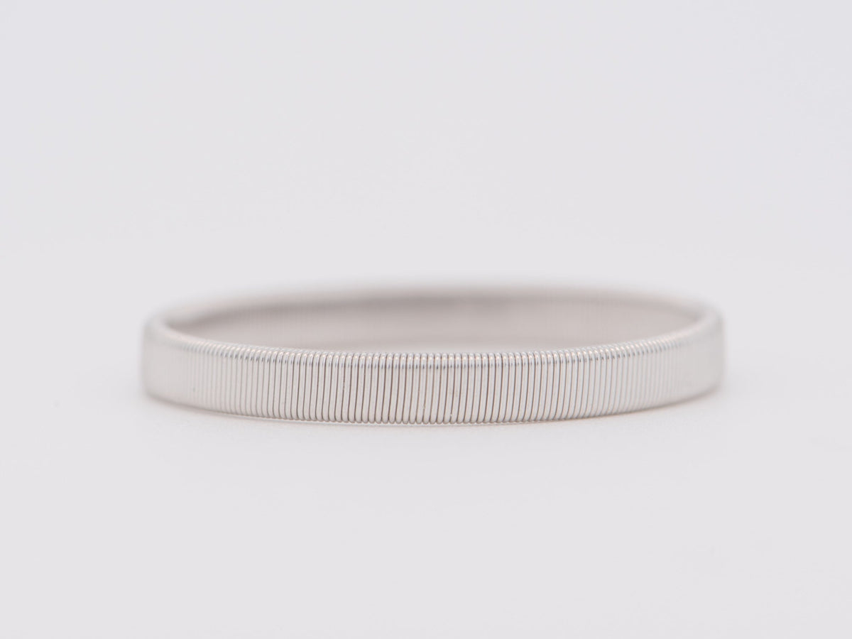 18K White Gold Flat Style Coil Ring Like Marco Bicego R5101 Aurora Designer