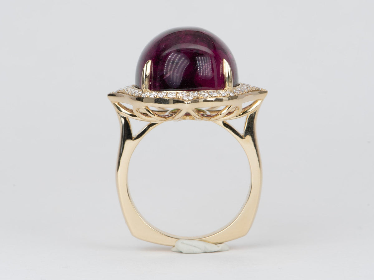 28.29ct Bi-Color Tourmaline Cocktail Ring 14K Gold 14g+ R6544 Aurora Designer