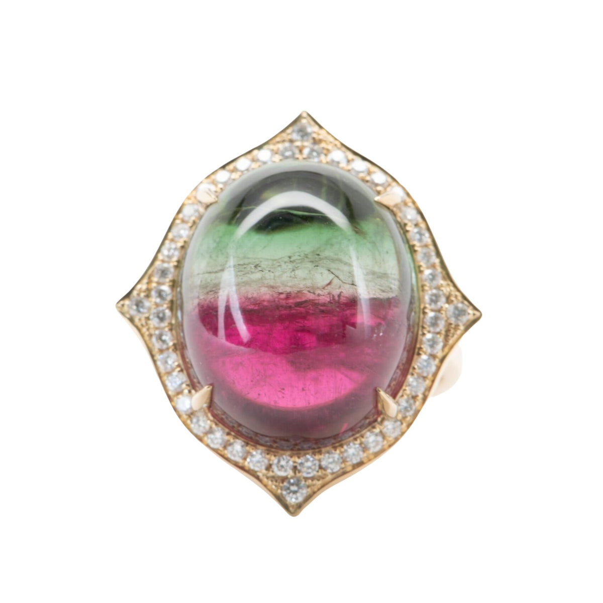 28.29ct Bi-Color Tourmaline Cocktail Ring 14K Gold 14g+ R6544 Aurora Designer