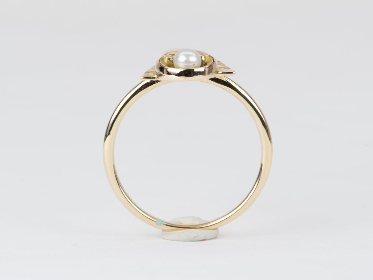 Egyptian Face Vintage Pin Converted to Unique Ring 14K Gold R6548 Aurora Designer