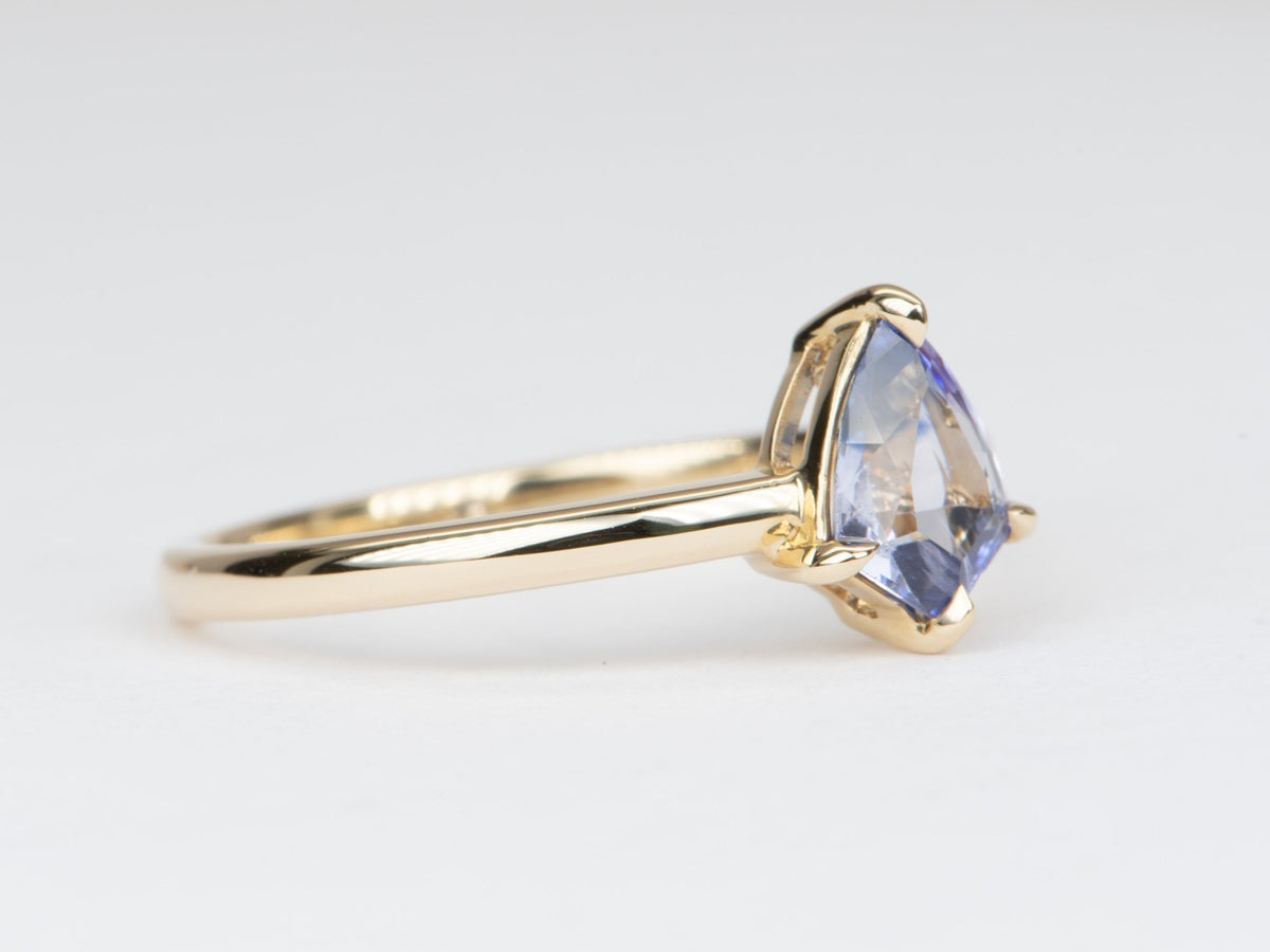 Shield Shape Unique Bi-Color Sapphire Ring 14K Gold R6558 Aurora Designer