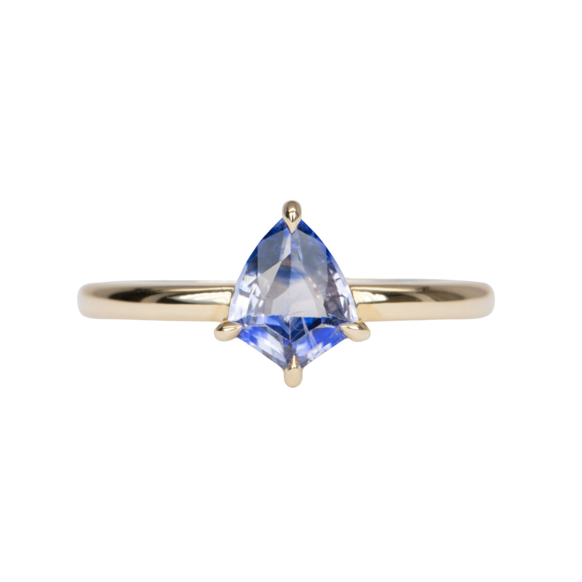 Shield Shape Unique Bi-Color Sapphire Ring 14K Gold R6558 Aurora Designer