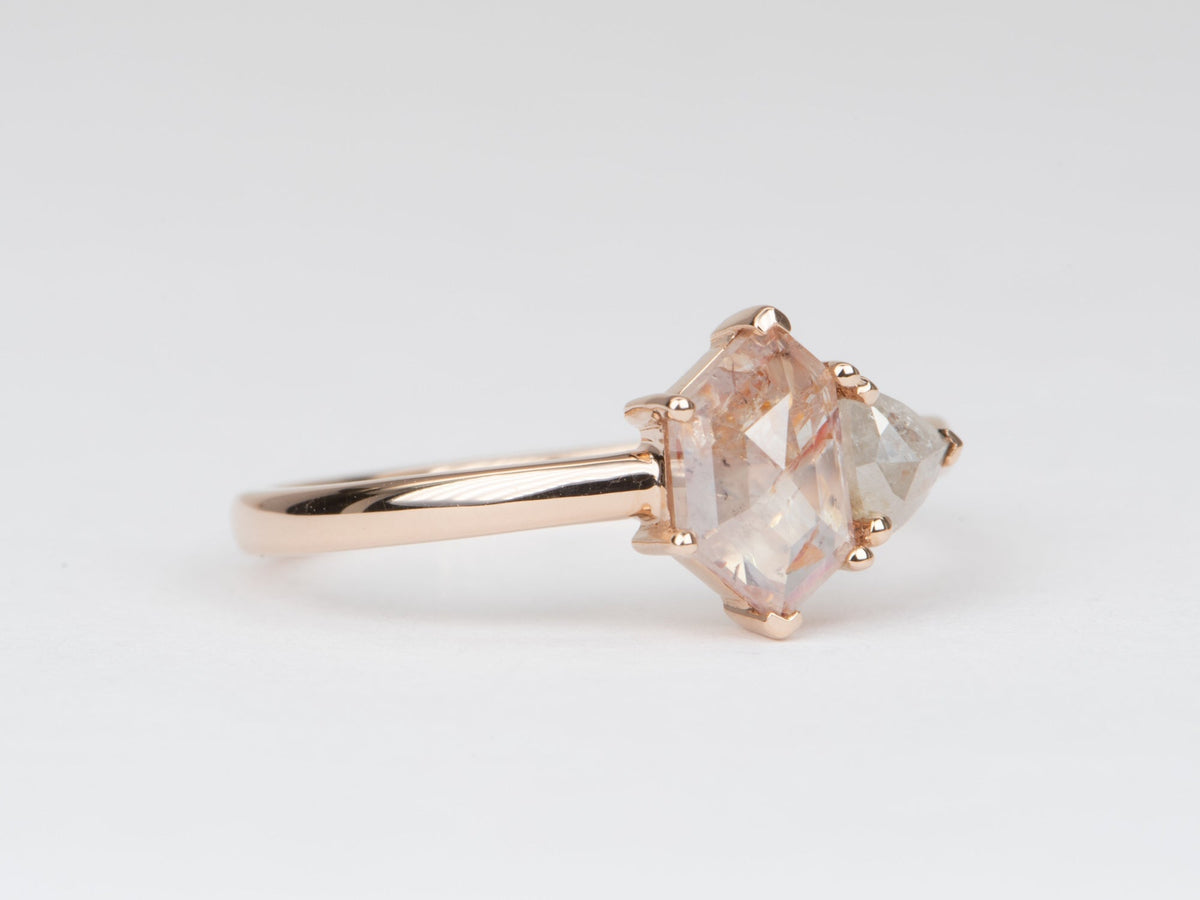 1.28ctw "Koi Fish" Diamond You and Me Ring 14K Rose Gold R6563 Aurora Designer