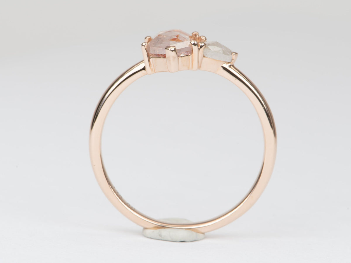 1.28ctw "Koi Fish" Diamond You and Me Ring 14K Rose Gold R6563 Aurora Designer