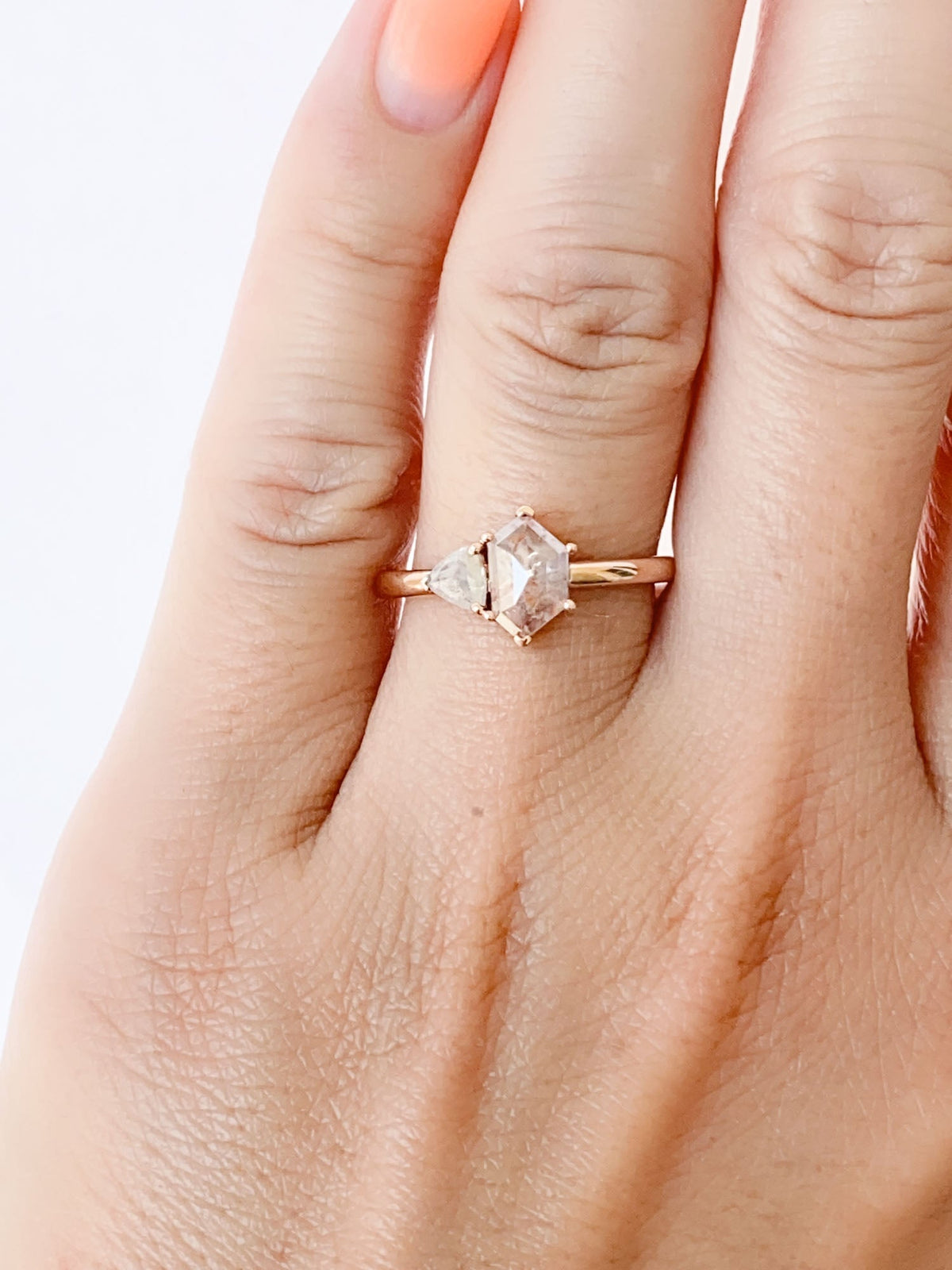 1.28ctw "Koi Fish" Diamond You and Me Ring 14K Rose Gold R6563 Aurora Designer