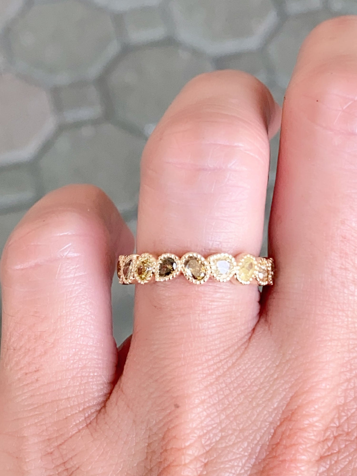 1.76ct Natural Fancy Color Diamond Full Eternity Band 14K Gold R6572 Aurora Designer