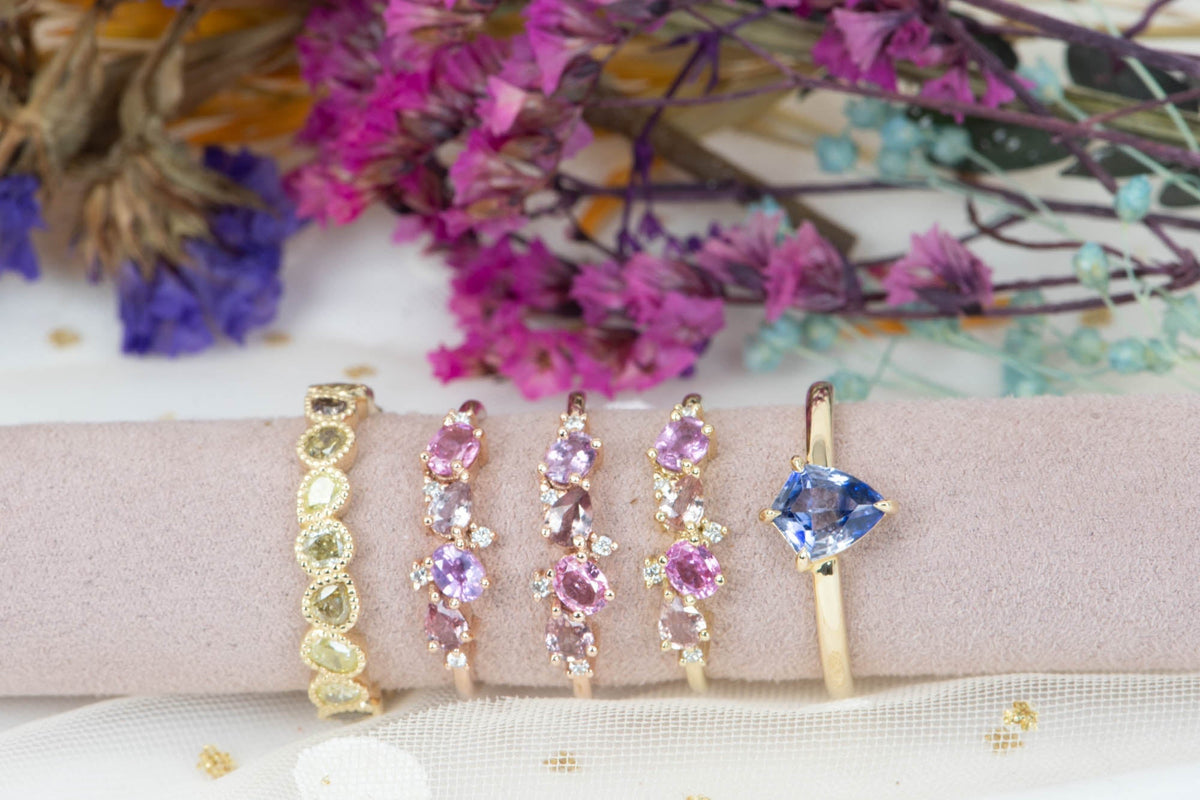 1.76ct Natural Fancy Color Diamond Full Eternity Band 14K Gold R6572 Aurora Designer