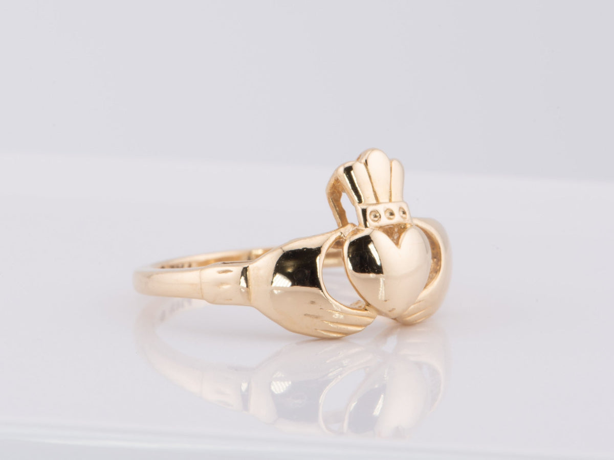 14K Gold Claddagh Ring Celtic Design R6597 Aurora Designer