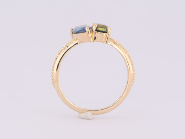 Art Deco style 1.14 carat heart sapphire diamond platinum