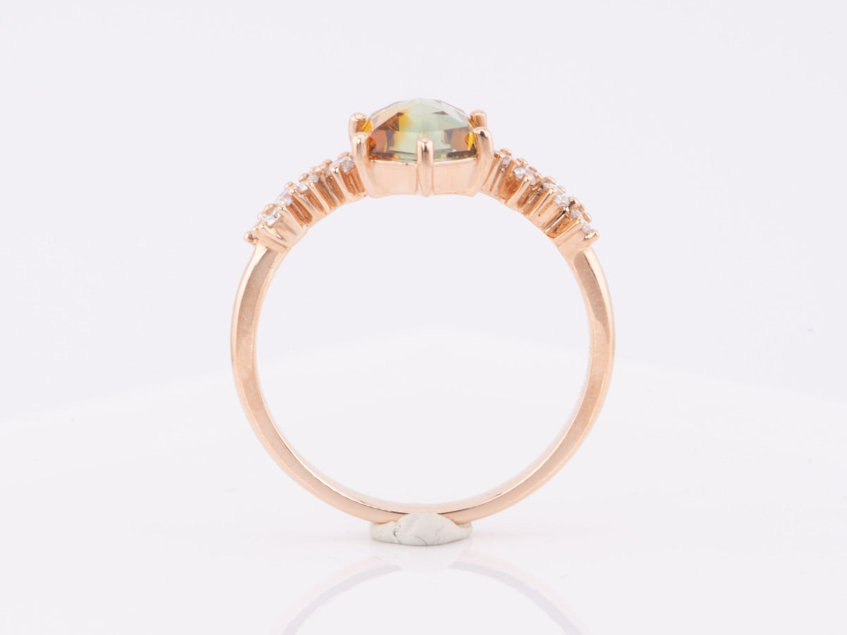 1.65ct "Fish Bowl" Montana Sapphire Engagement Ring 14K Rose Gold R6612 Aurora Designer