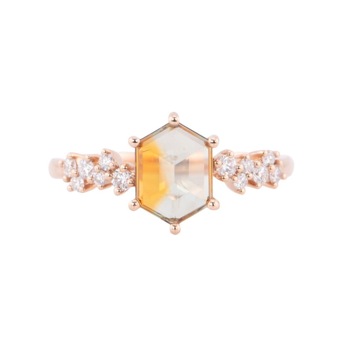1.65ct "Fish Bowl" Montana Sapphire Engagement Ring 14K Rose Gold R6612 Aurora Designer