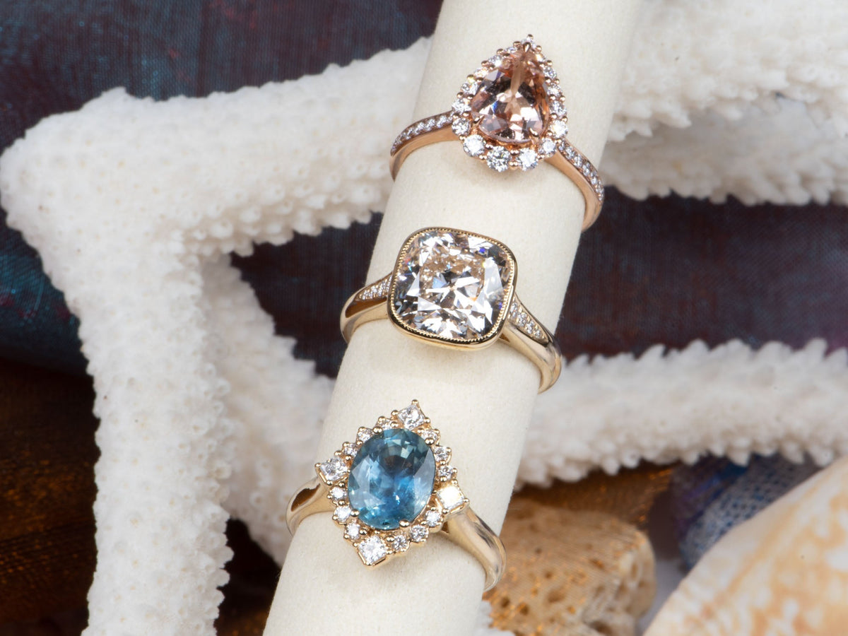 5.34ct Old European Cushion Cut Lab Diamond in Milgrain Bezel Set Engagement Ring 14K Gold IGI Certified R6788 Aurora Designer