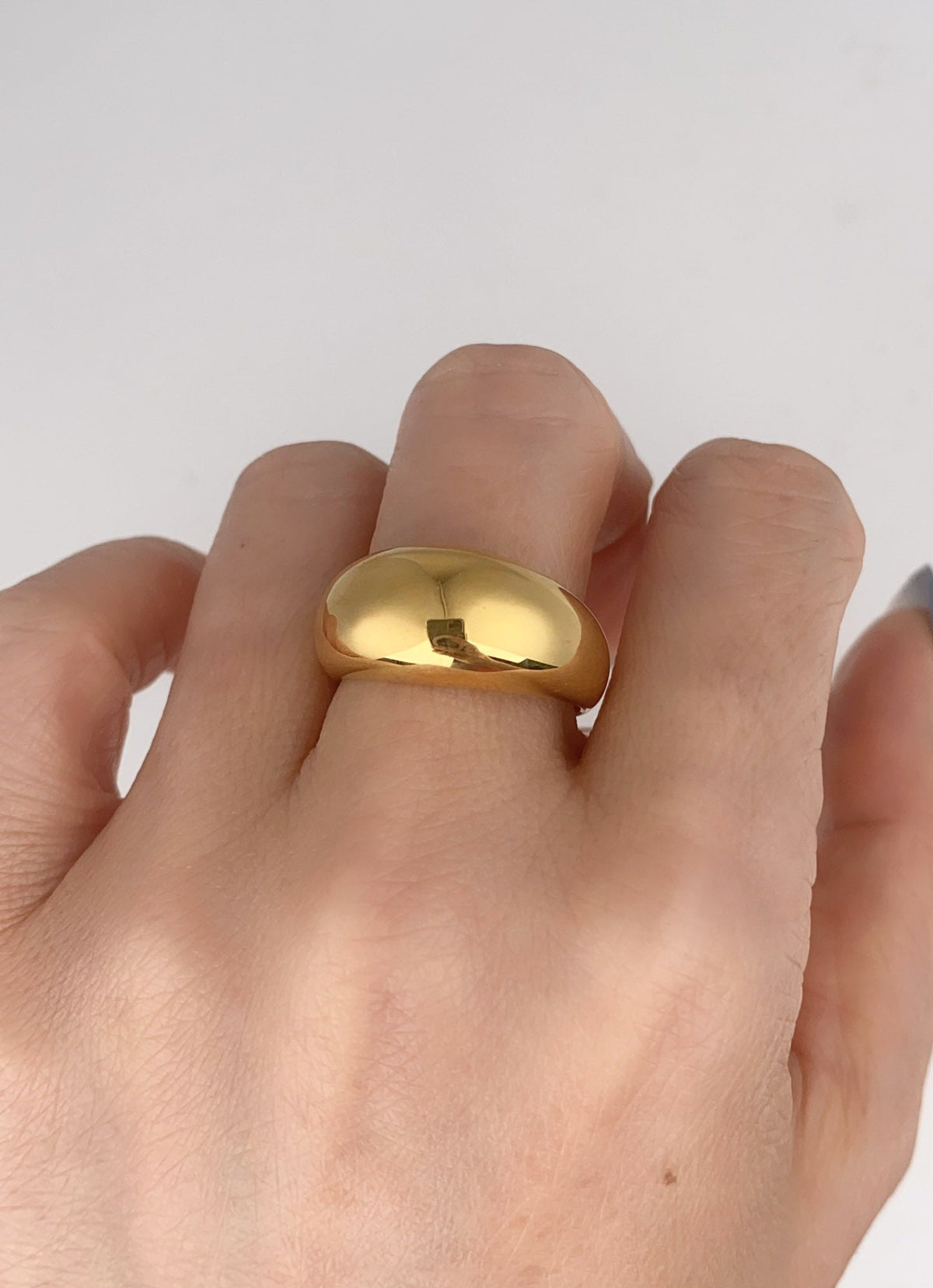 Light Weight 18K Gold High Dome Ring R6672 Aurora Designer