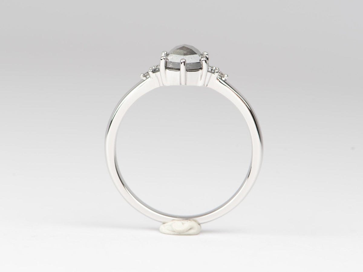 1.25ctw Celestial Diamond with Trio Sides Engagement Ring 14K White Gold R6685 Aurora Designer