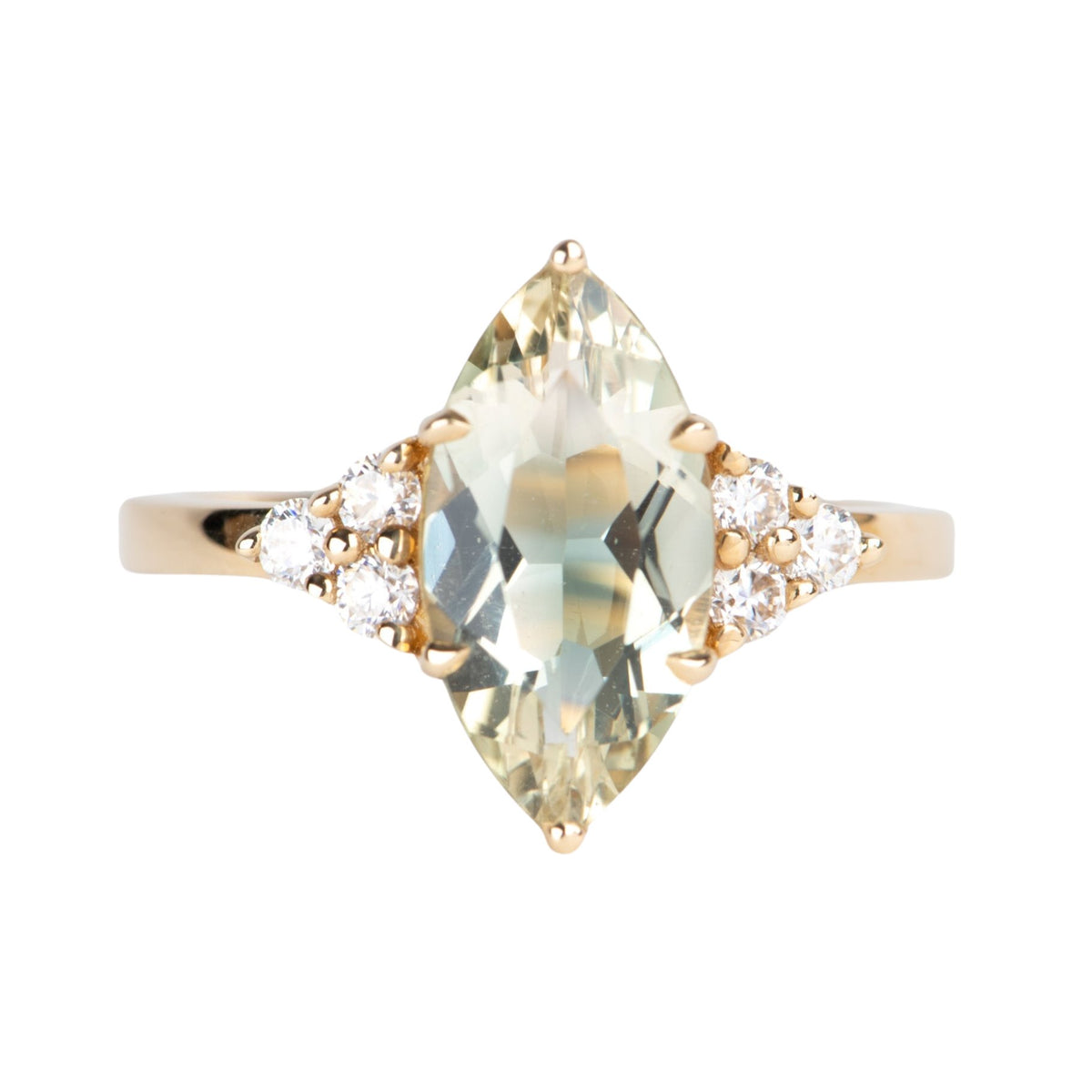 2.23ct Bi-Color Oregon Sunstone Engagement Ring 14K Gold with Trio Stone Sides R6687 Aurora Designer