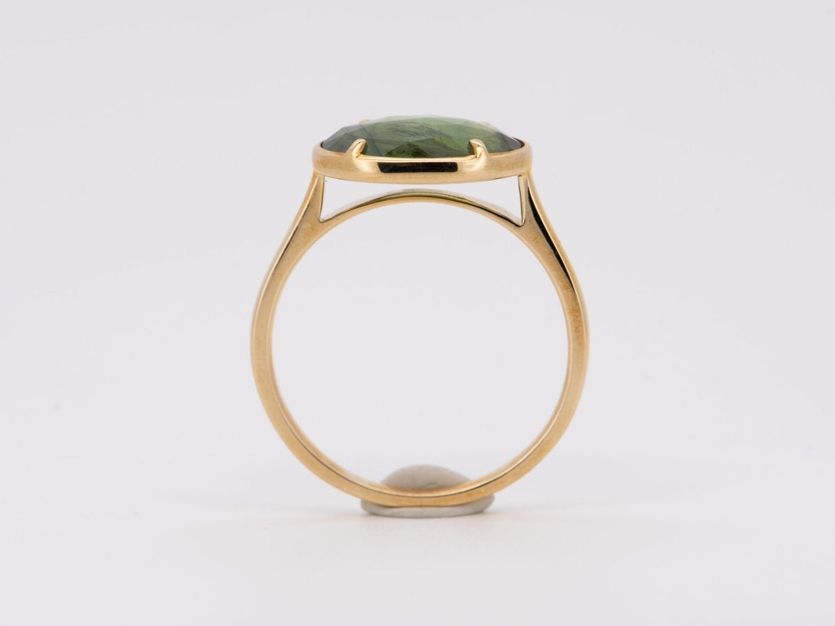 Rose Cut Madagascar Sapphire Stacking Ring 9K Yellow Gold Ring R6694 Aurora Designer