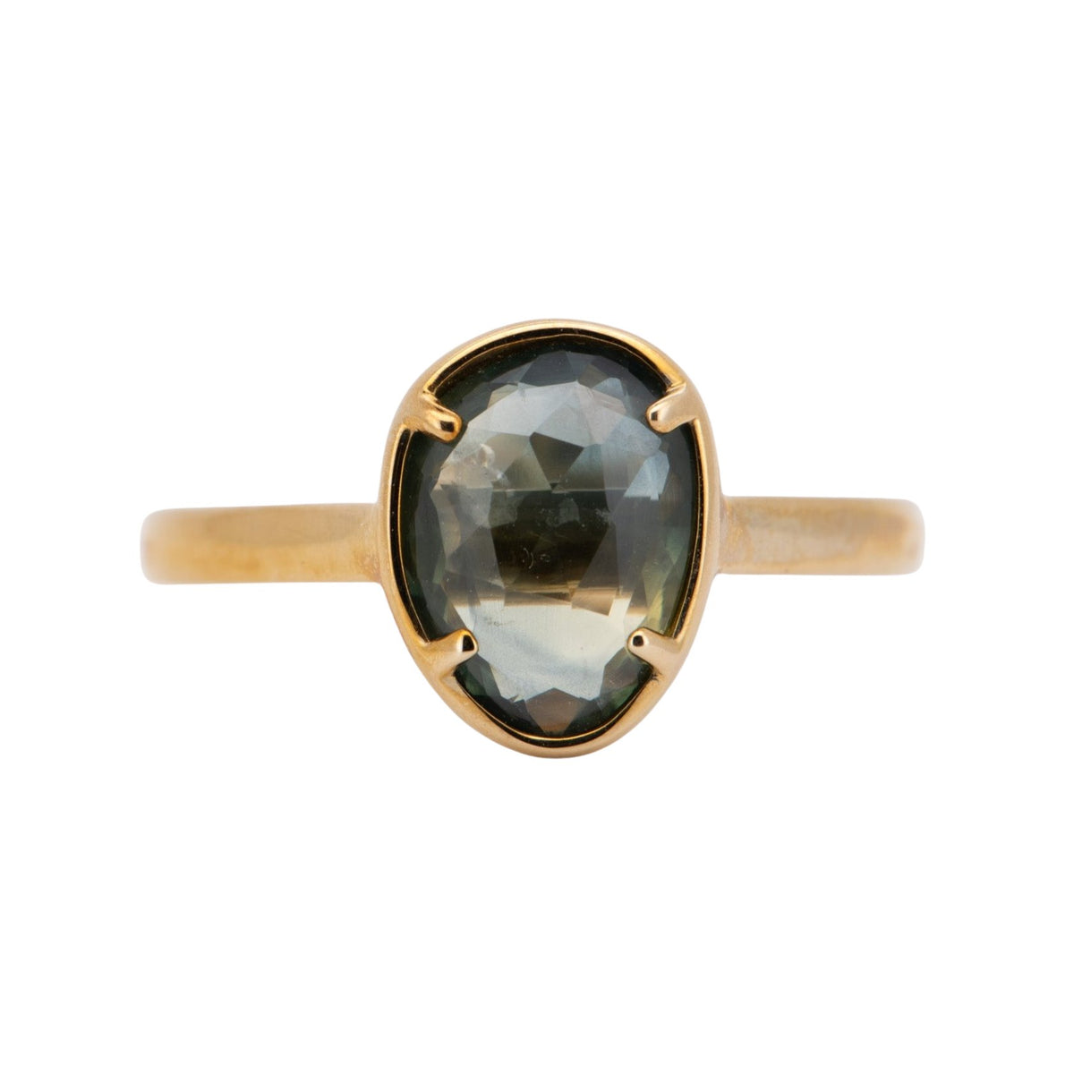 Rose Cut Madagascar Sapphire Stacking Ring 9K Gold Ring R6694 Aurora Designer