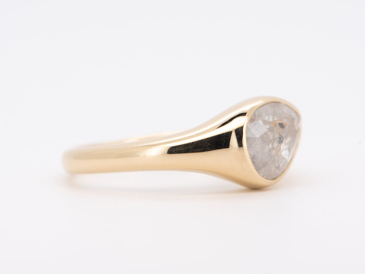 1.72ct Icy Diamond Tilted Bezel Set Engagement Ring 14K Gold R6706 Aurora Designer