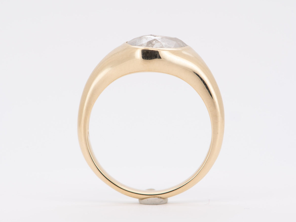 1.72ct Icy Diamond Tilted Bezel Set Engagement Ring 14K Gold R6706 Aurora Designer
