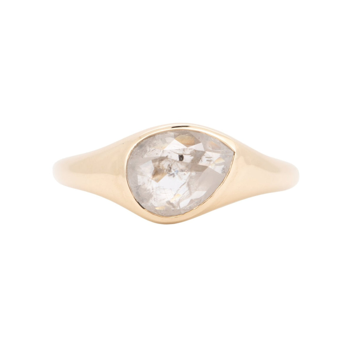 1.72ct Icy Diamond Tilted Bezel Set Engagement Ring 14K Gold R6706 Aurora Designer