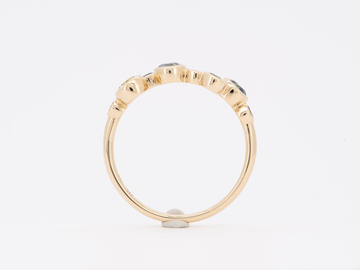 Montana Sapphire and Diamond Bubbles Ring 14K Gold R6714 Aurora Designer